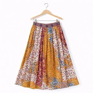 Anthro Bhanuni By Jyoti Maxi Skirt Sz 4 Colorful Boho Animal Print Maximalist